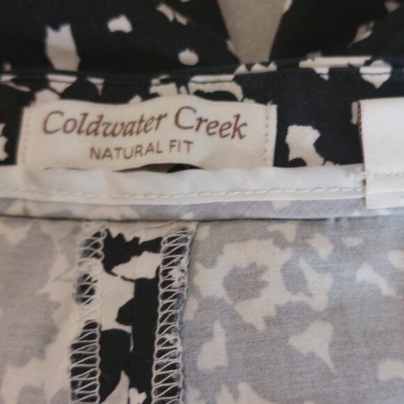 COLDWATER CREEK Women's Black and White Floral Capri Pants w/Pockets - Sz 12 - Picture 9 of 13